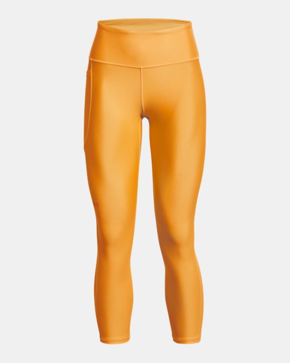 Damen HeatGear® Armour No-Slip Waistband Ankle-Leggings, Yellow, pdpMainDesktop image number 1